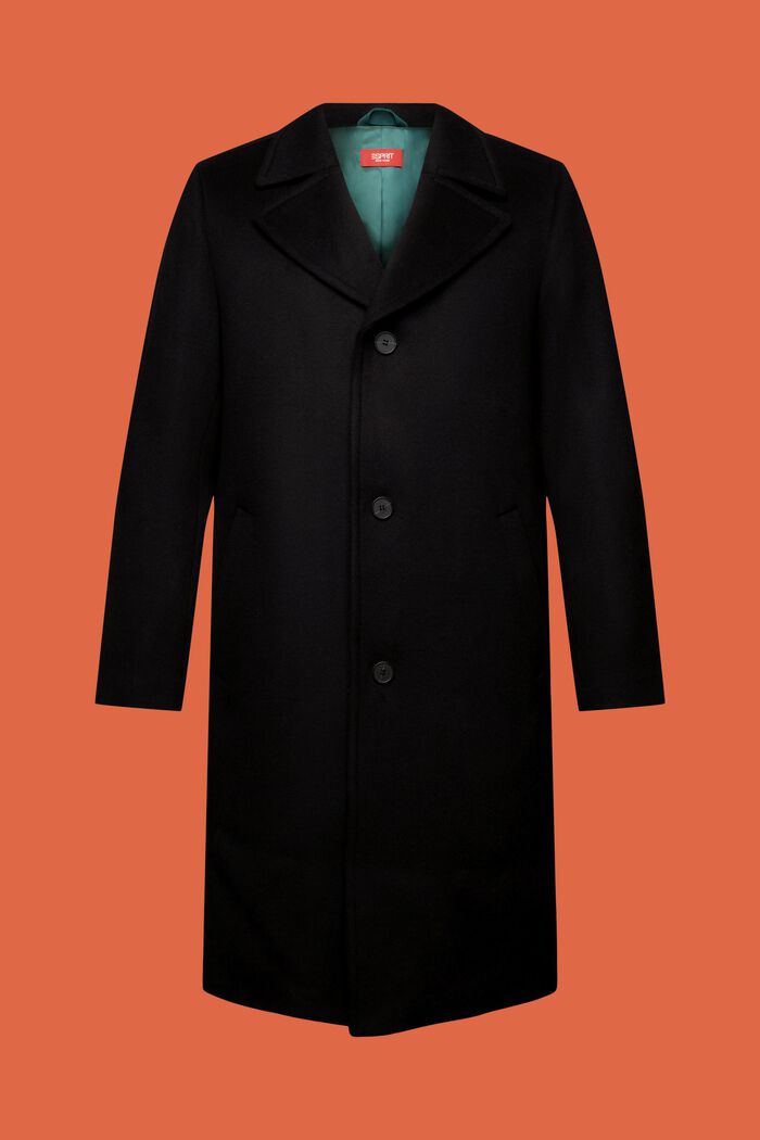 Manteau en laine mélangée, BLACK, detail image number 6