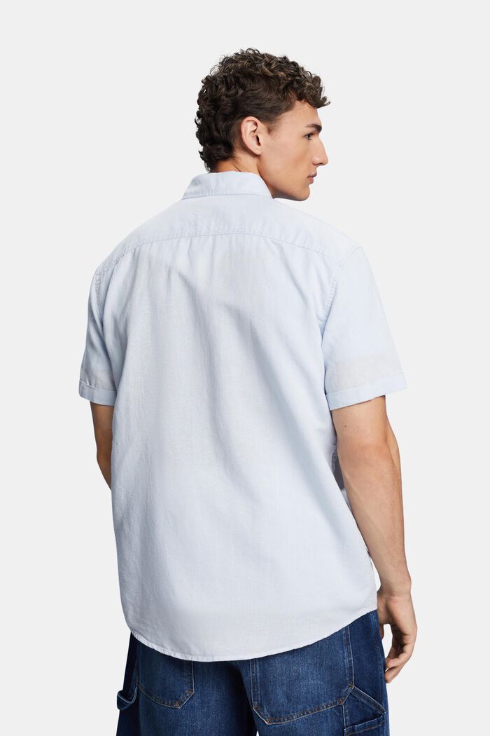 T-shirt à manches courtes en mélange de lin et de coton, LIGHT BLUE, detail image number 3