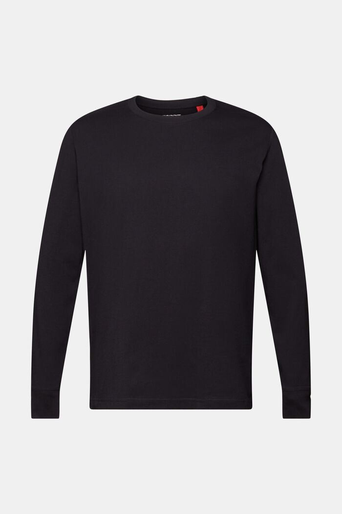 T-shirt à manches longues en jersey, 100 % coton, BLACK, detail image number 5