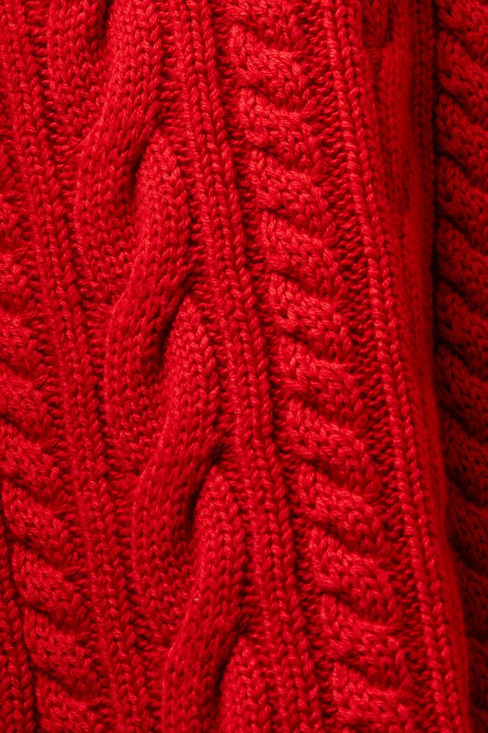 Cardigan en maille torsadée en coton biologique, DARK RED, detail image number 5