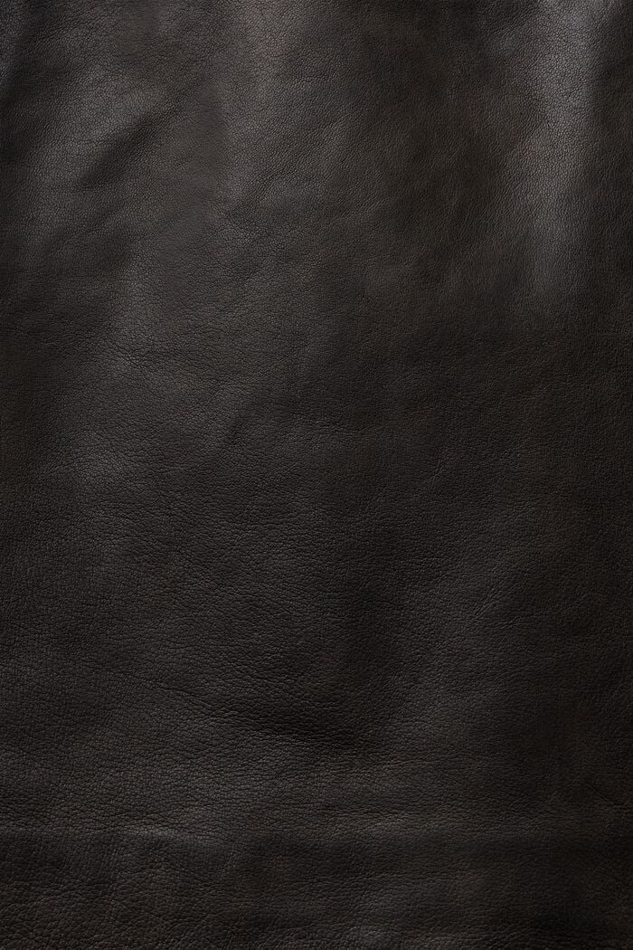 Leder-Minirock mit asymmetrischem Reißverschluss, BLACK, detail image number 6
