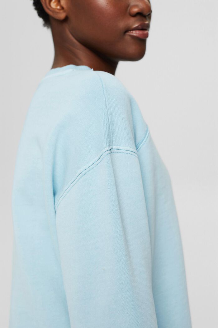 Sweatshirt aus reiner Baumwolle, GREY BLUE, detail image number 0