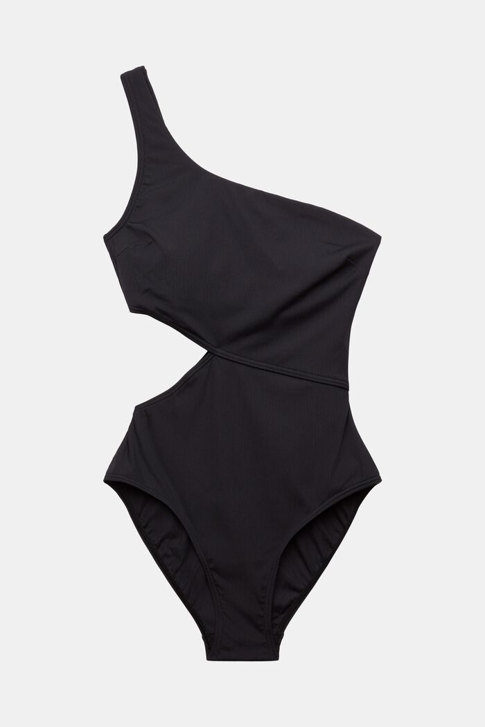 Badeanzug mit Cut-out an einer Schulter, BLACK, detail image number 5