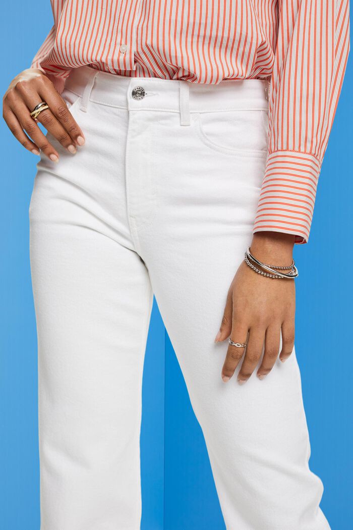 High-Rise-Jeans mit geradem Bein, WHITE, detail image number 2