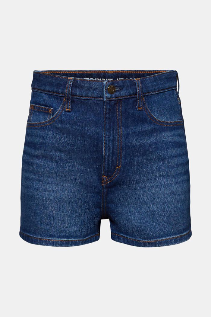 Short en jean à taille très haute, BLUE DARK WASHED, detail image number 6