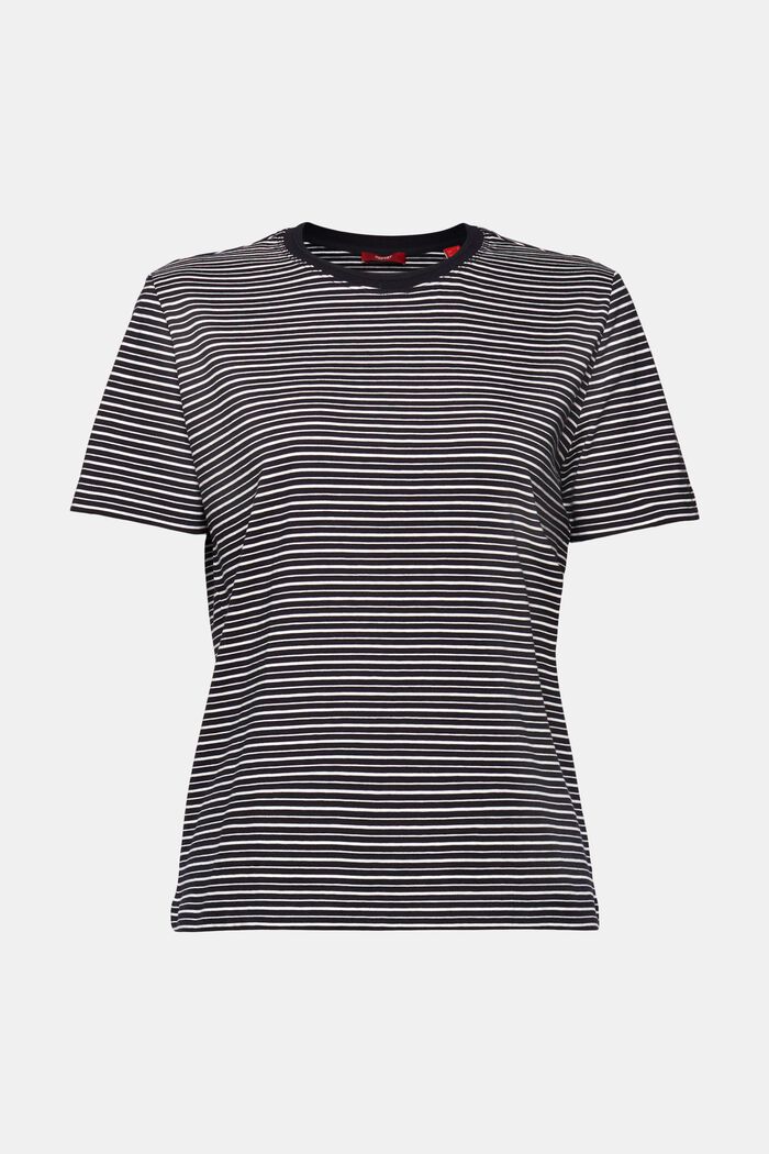 T-Shirt mit Streifen, 100% Baumwolle, BLACK, detail image number 6