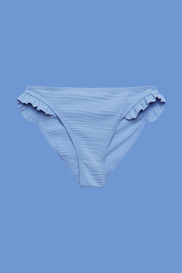 En matière recyclée : le bas de bikini à ruchés, LIGHT BLUE LAVENDER, detail image number 4