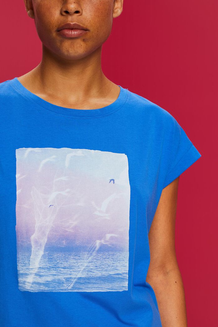 T-shirt à imprimé sur le devant, 100 % coton, BRIGHT BLUE, detail image number 2