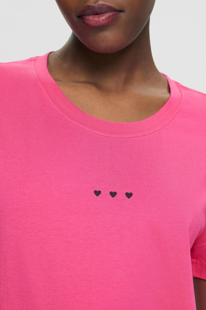 T-shirt à imprimé cœur, PINK FUCHSIA, detail image number 2