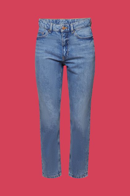Mom-Jeans mit hohem Bund, Baumwollmix