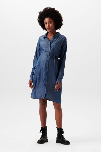 Robe style denim à boutons, TENCEL™, BLUE DARK WASHED, overview