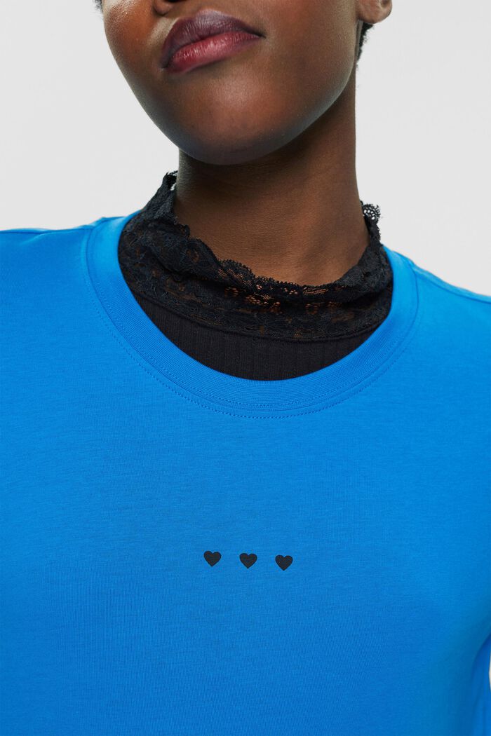 T-shirt à imprimé cœur, BLUE, detail image number 2
