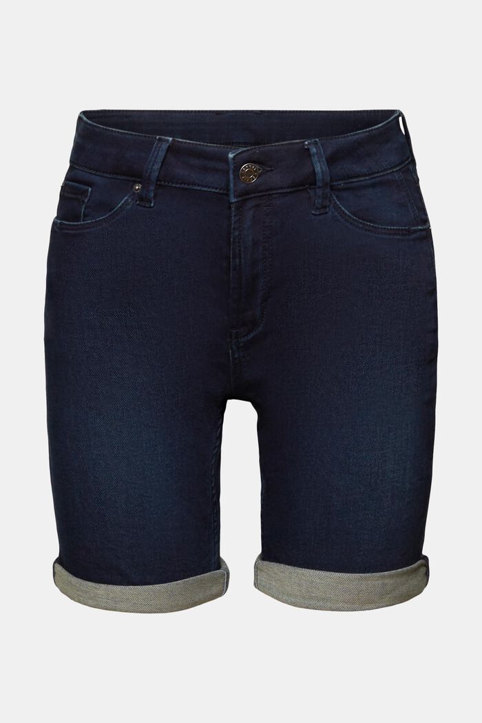 Short en jean, en coton biologique mélangé, BLUE RINSE, detail image number 6