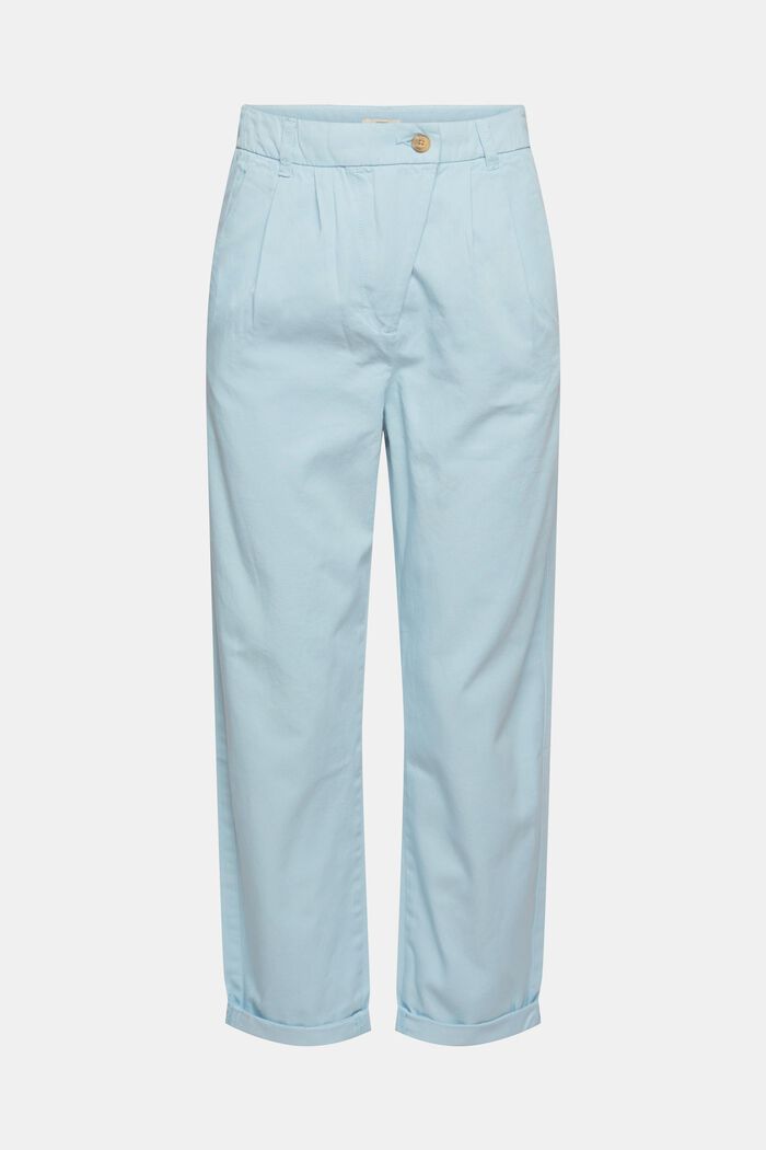 Chino taille haute, 100 % coton Pima, GREY BLUE, detail image number 2
