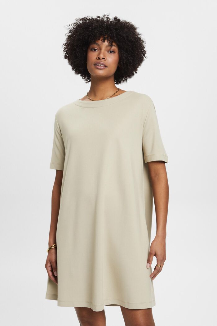 T-Shirt-Kleid aus Jersey, DUSTY GREEN, detail image number 0
