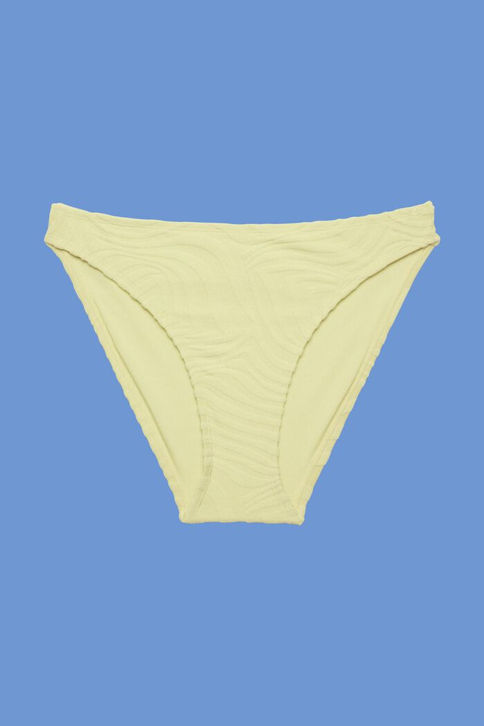 Recycelt: Bikinihose aus Jacquard, LIME YELLOW, detail image number 3