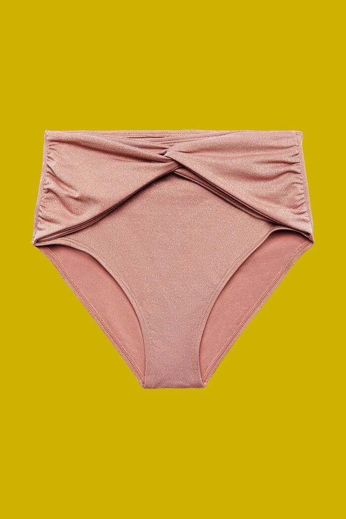 En matière recyclée : le bas de bikini scintillant taille haute, CINNAMON, detail image number 3