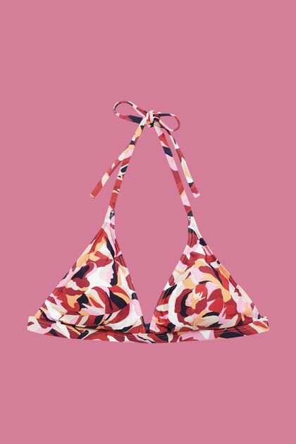 Neckholder-Bikinitop mit floralem Print