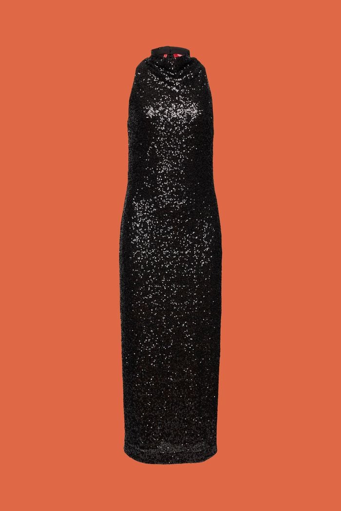 Maxikleid mit Pailletten, BLACK, detail image number 7