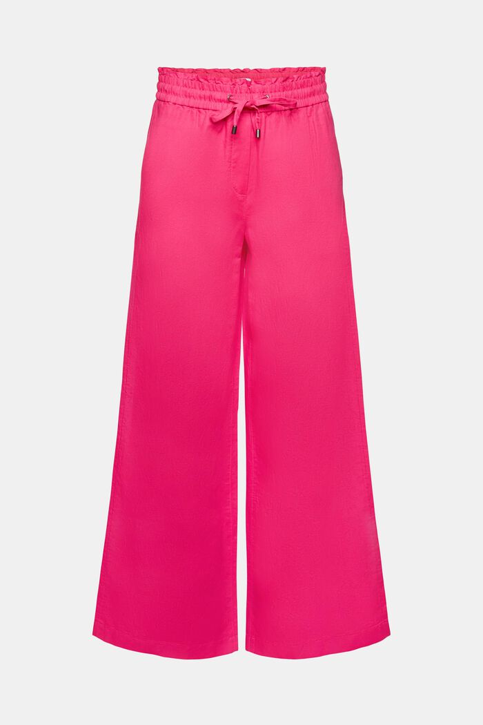 Pantalon en coton et lin, PINK FUCHSIA, detail image number 7