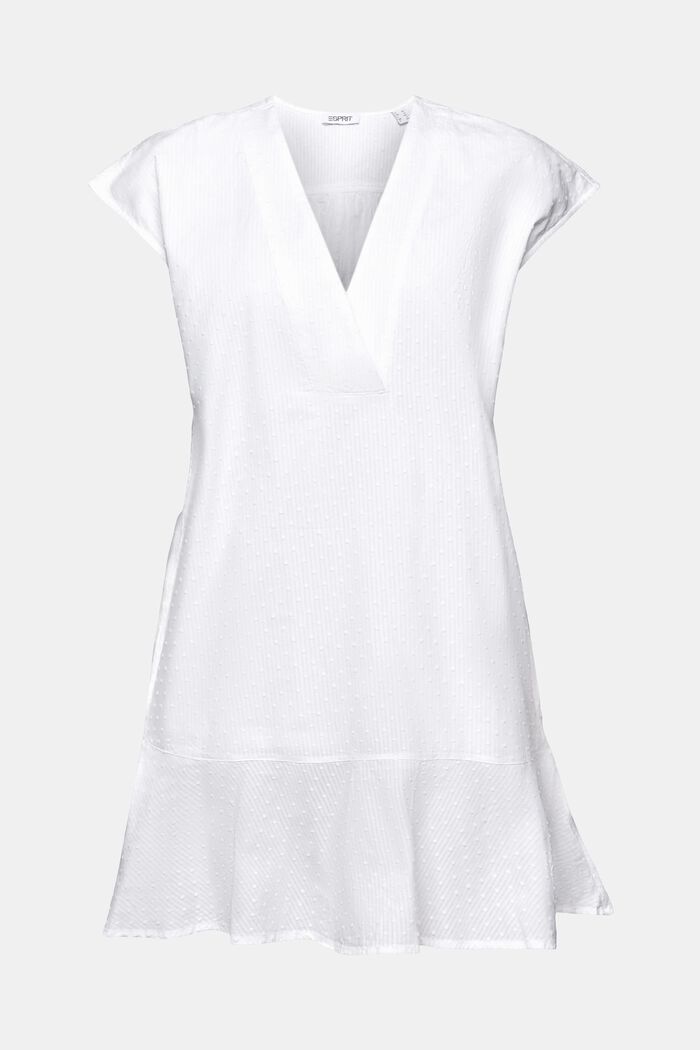 Mini-robe sans manches à basque, WHITE, detail image number 6