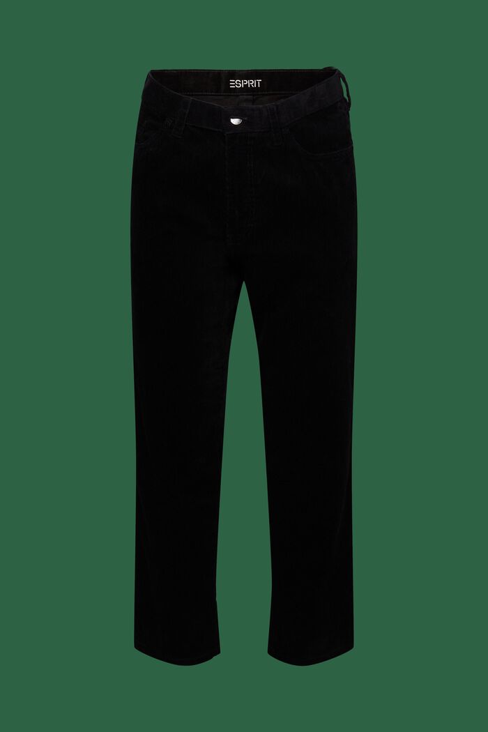 Pantalon en velours côtelé de style carpenter à coupe droite, BLACK, detail image number 7