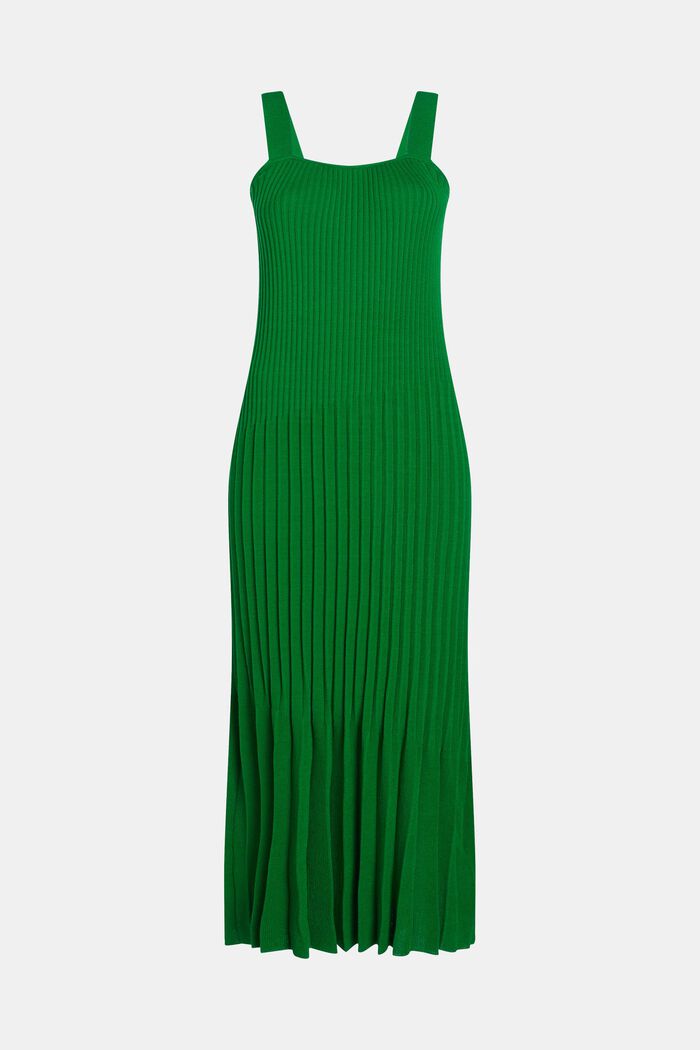 En matière recyclée : la robe longueur midi plissée, GREEN, detail image number 4