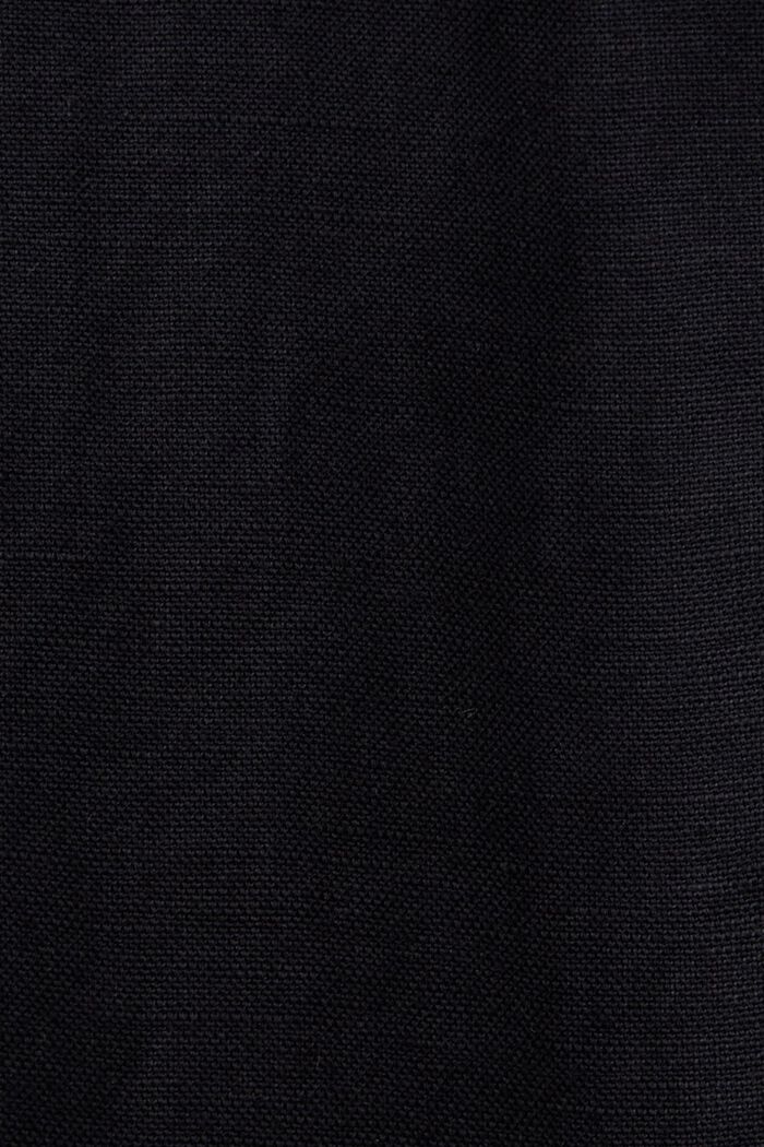 Jupe-culotte en coton et lin dotée d’une ceinture à nouer, BLACK, detail image number 6