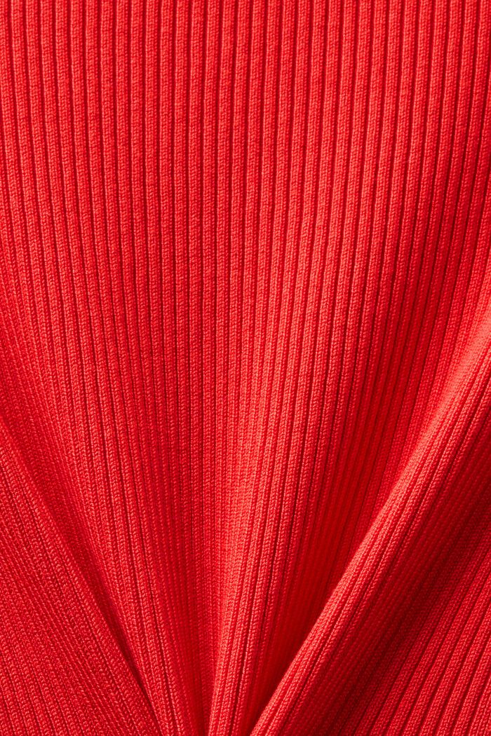 Robe longueur midi en maille côtelée, RED, detail image number 6