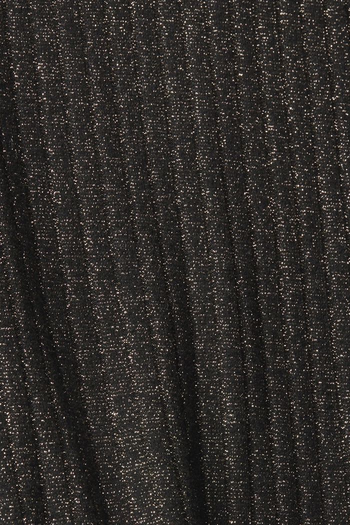 Pullover mit Rollkragen, Glitzer-Effekt und Cut-Out-Detail, BLACK, detail image number 5