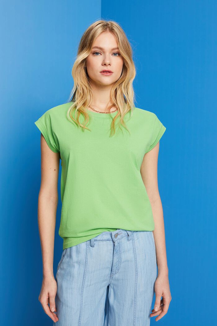T-shirt en coton, GREEN, detail image number 0