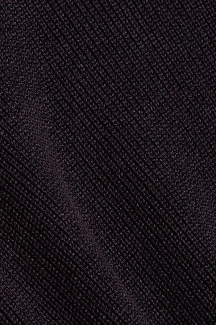 Robe en maille côtelée à épaule décorative, BLACK, detail image number 4