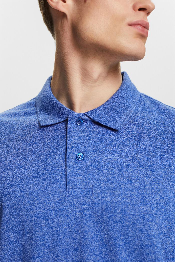 Meliertes Poloshirt, BRIGHT BLUE, detail image number 3