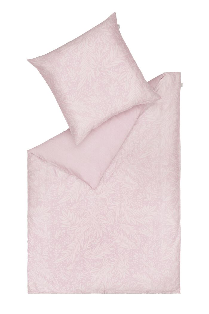 Linge de lit en satin à imprimé feuilles floral, ROSE, detail image number 2