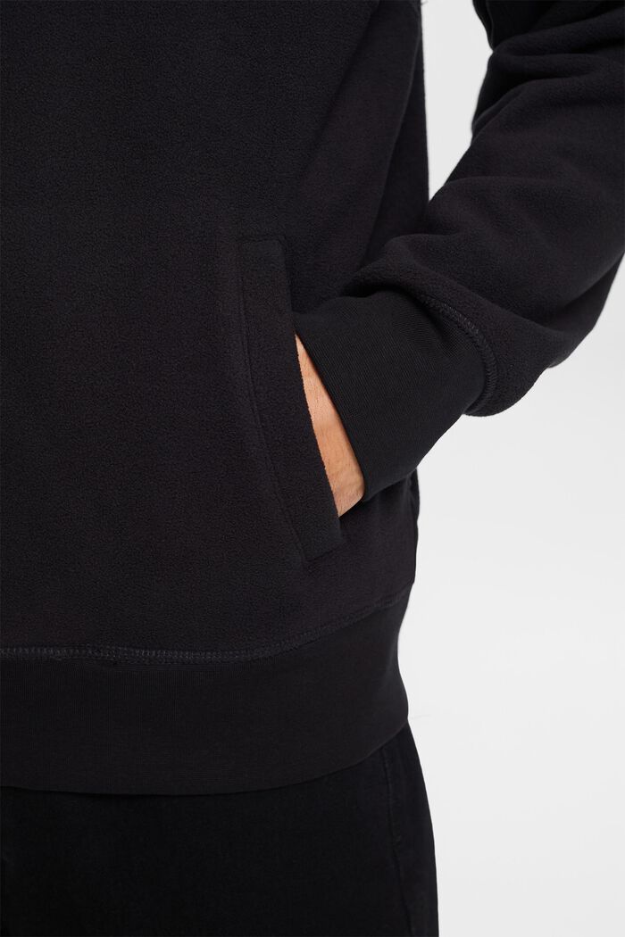 Fleece-Sweatshirt mit Kapuze, BLACK, detail image number 2