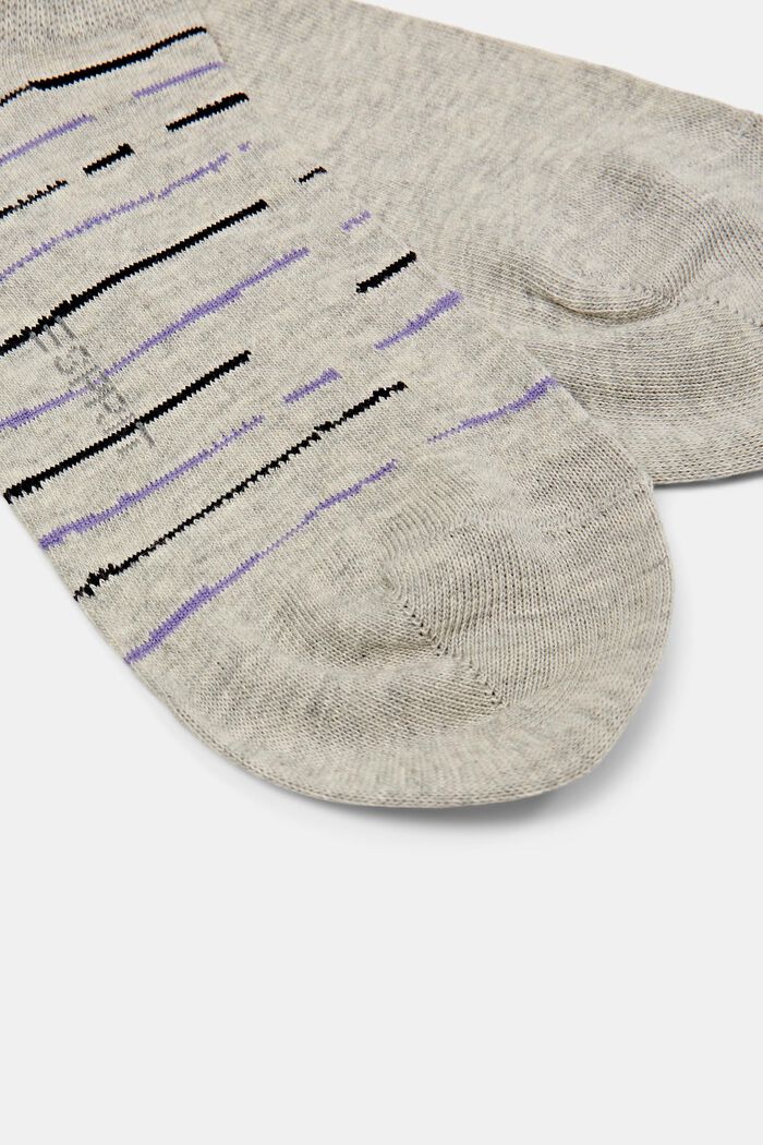 Lot de 2 paires de socquettes invisibles en coton biologique, STORM GREY, detail image number 2