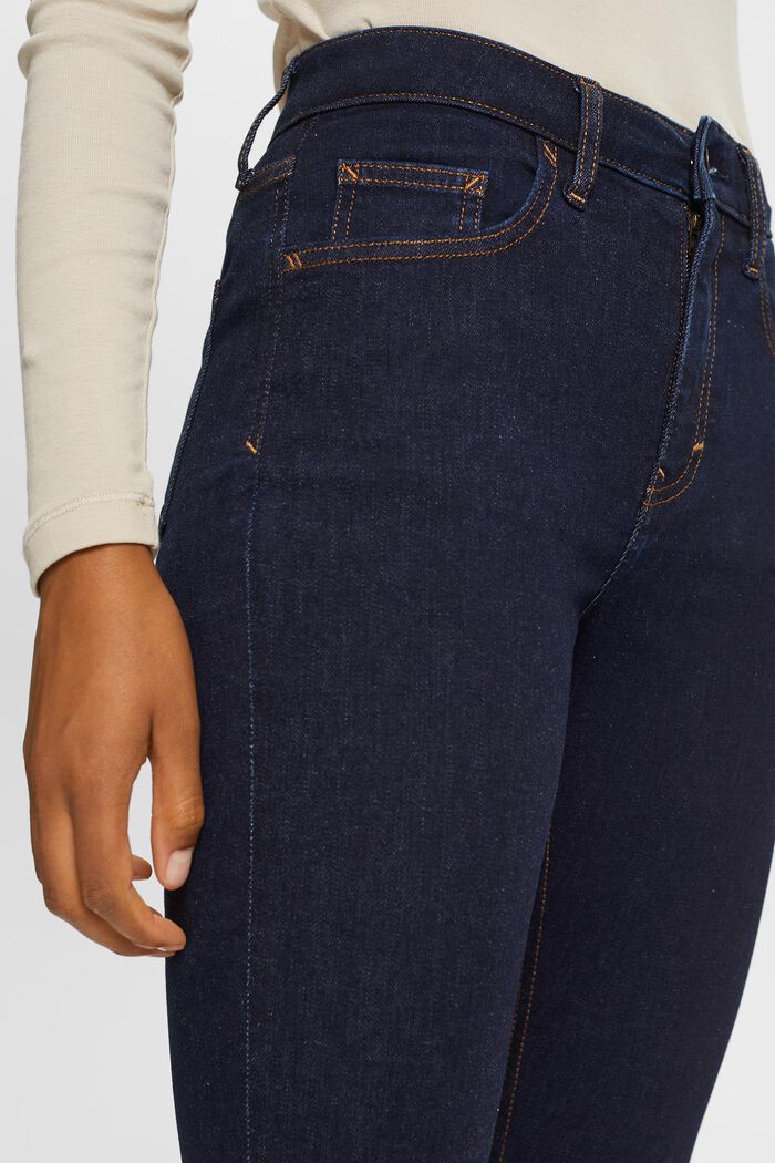 Enge Jeans mit hohem Bund aus Baumwollstretch, BLUE RINSE, detail image number 2