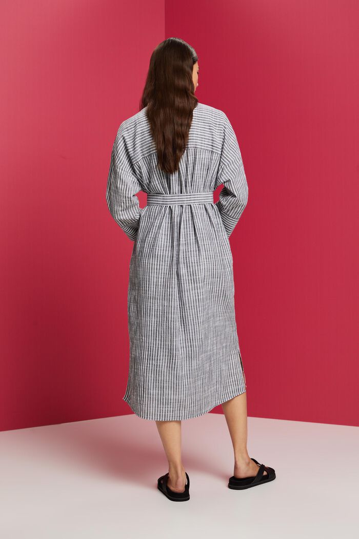 Robe-chemise ceinturée, 100 % coton, ANTHRACITE, detail image number 3