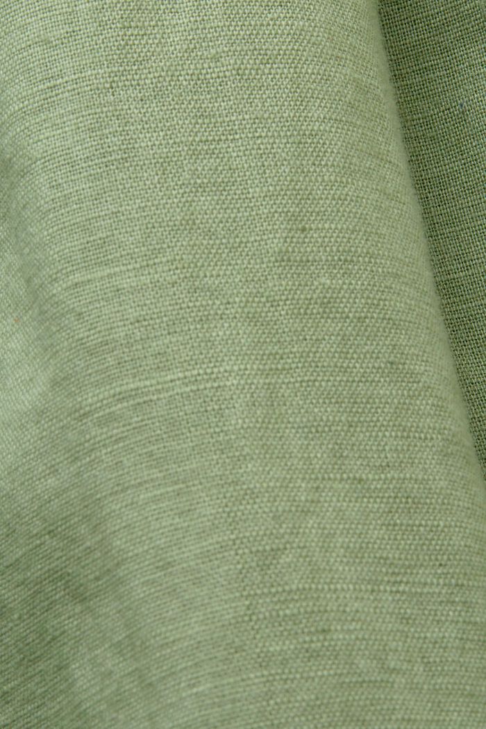 Hemdblusenkleid aus Baumwolle und Leinen, PALE KHAKI, detail image number 6