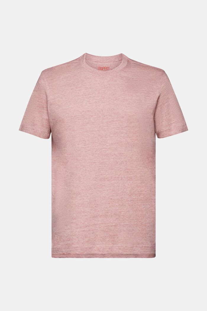 T-shirt à encolure ronde, 100 % coton, OLD PINK, detail image number 6