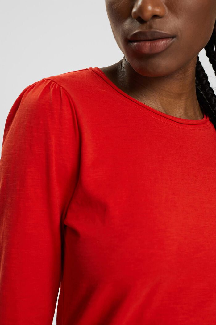 T-shirt à manches longues en coton, ORANGE RED, detail image number 0