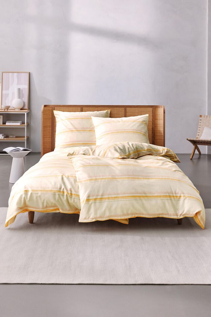 Linge de lit à rayures en chambray, ROSE, detail image number 0