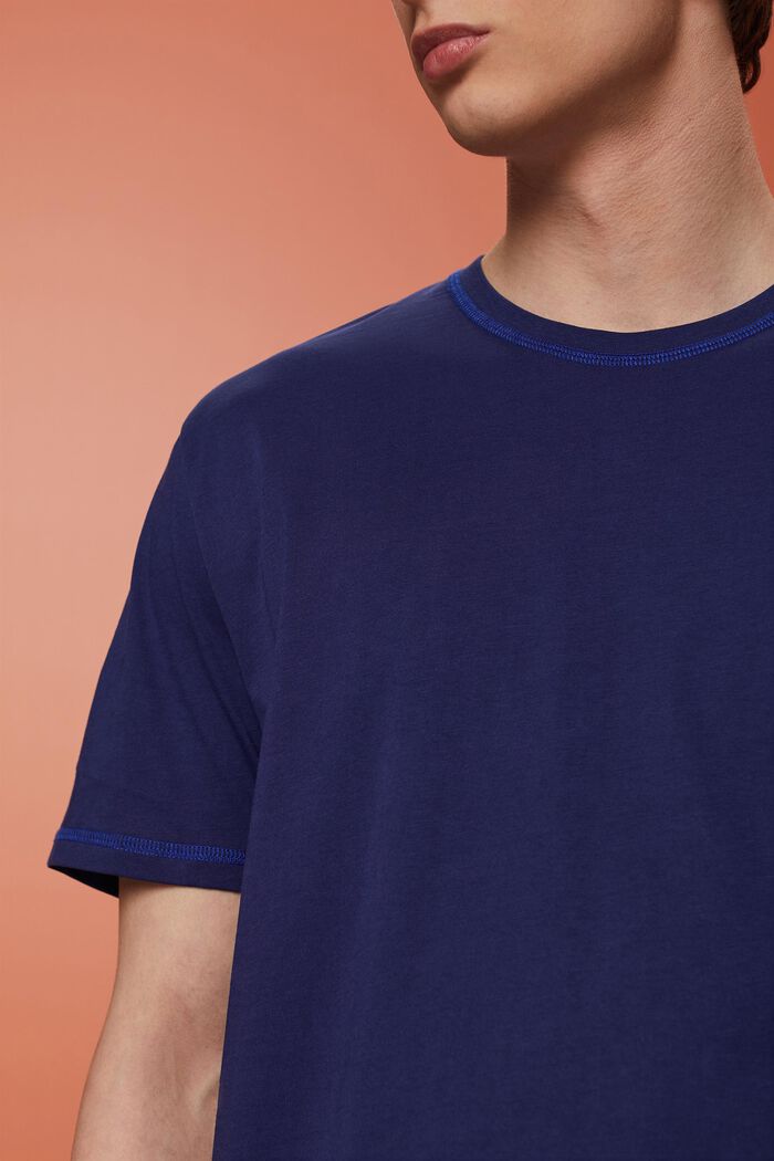 T-shirt en jersey orné de coutures contrastantes, DARK BLUE, detail image number 2
