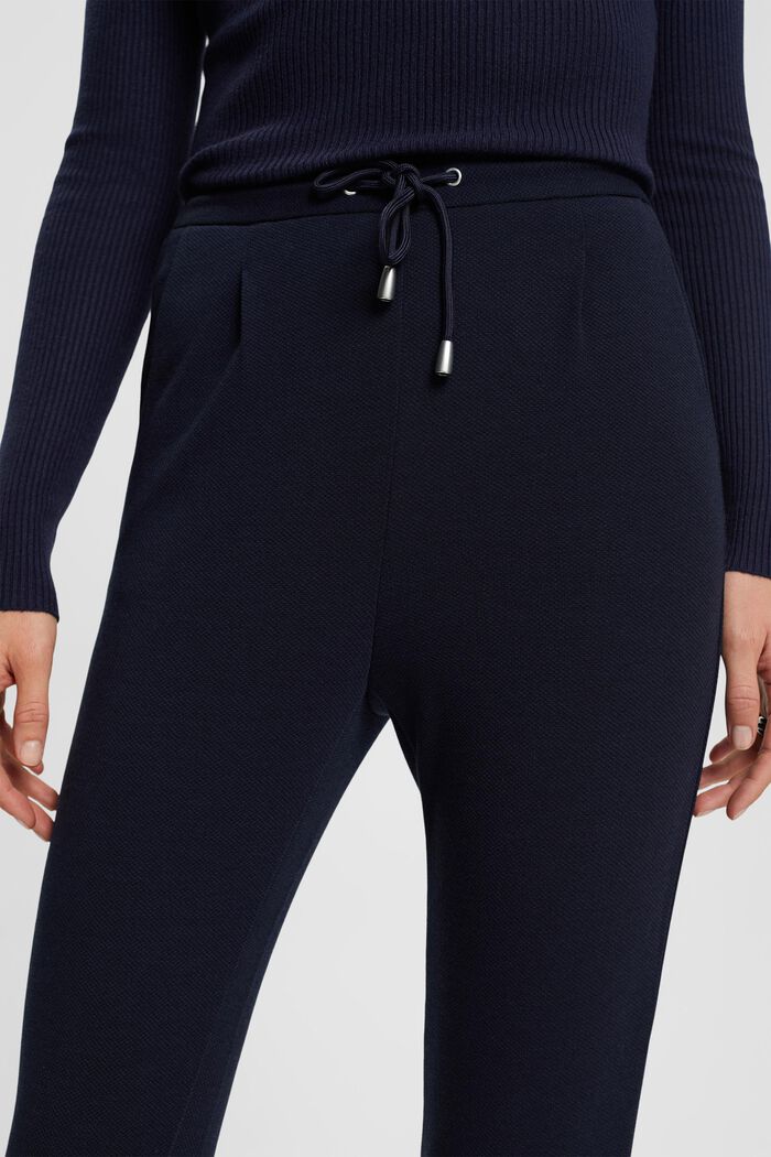 Pantalon de style jogging texturé à taille haute, NAVY, detail image number 2
