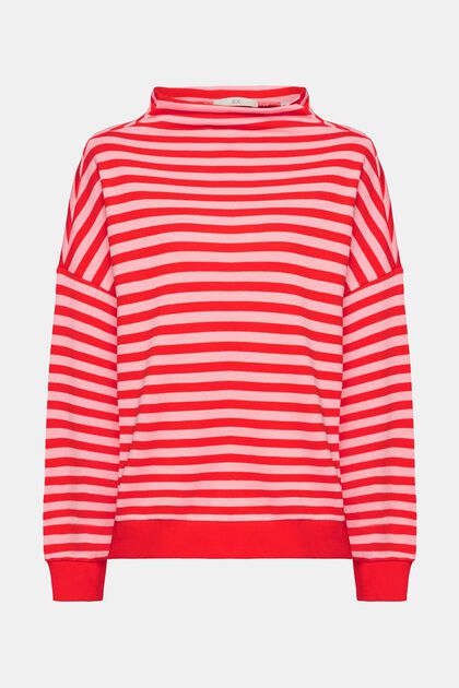 Sweatshirt mit Streifenmuster, RED, overview