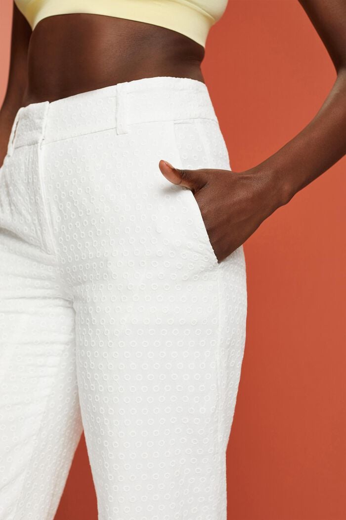 Pantalon brodé, 100 % coton, WHITE, detail image number 2