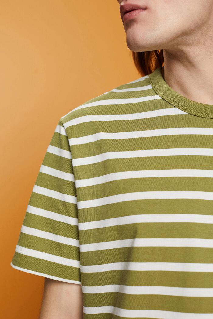 Streifen-T-Shirt aus nachhaltiger Baumwolle, LEAF GREEN, detail image number 2