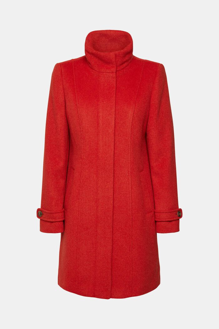 Mantel mit Wolle, ORANGE RED, detail image number 6