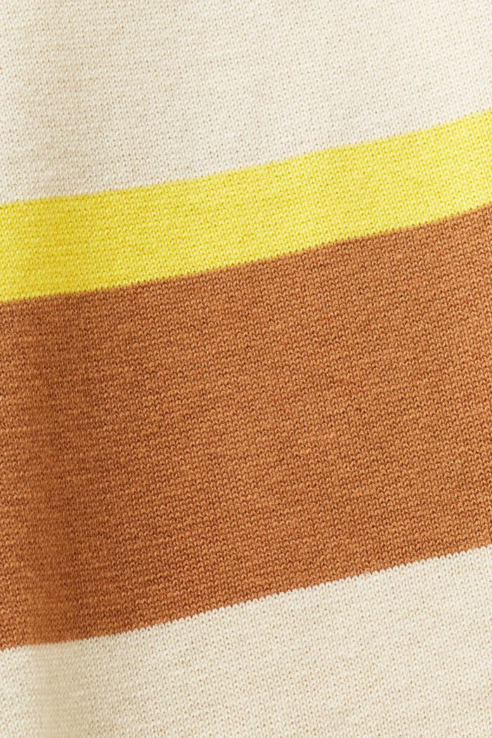 Polo en coton à rayures et logo, CARAMEL, detail image number 5