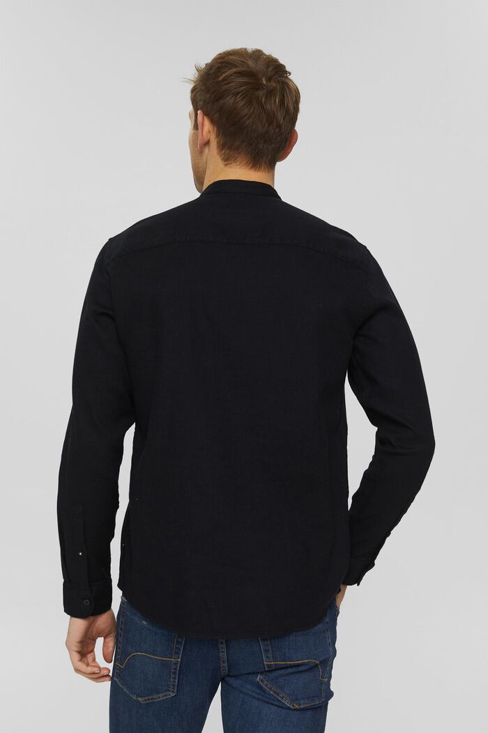 Chemise en coton à col droit, BLACK, detail image number 2